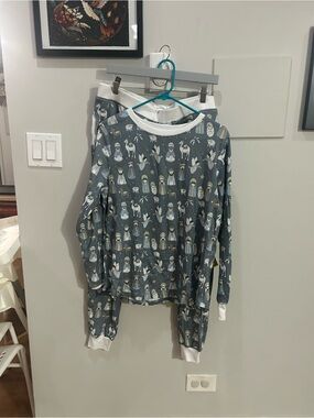 New Holy Pals Pajama Set Pants Shirt Womens XL Joggers Nativity Scene Cotton
